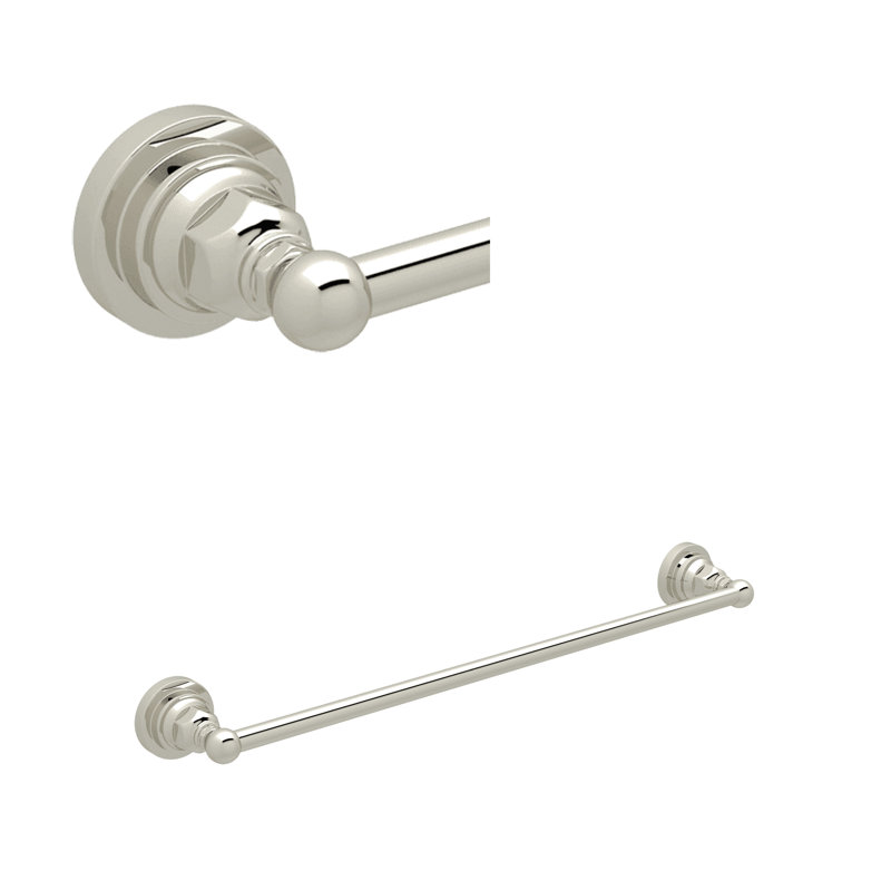 Country Bath 24" Towel Bar, Polished Nickel, 2.5" H x 26.5" L x 2.75" D