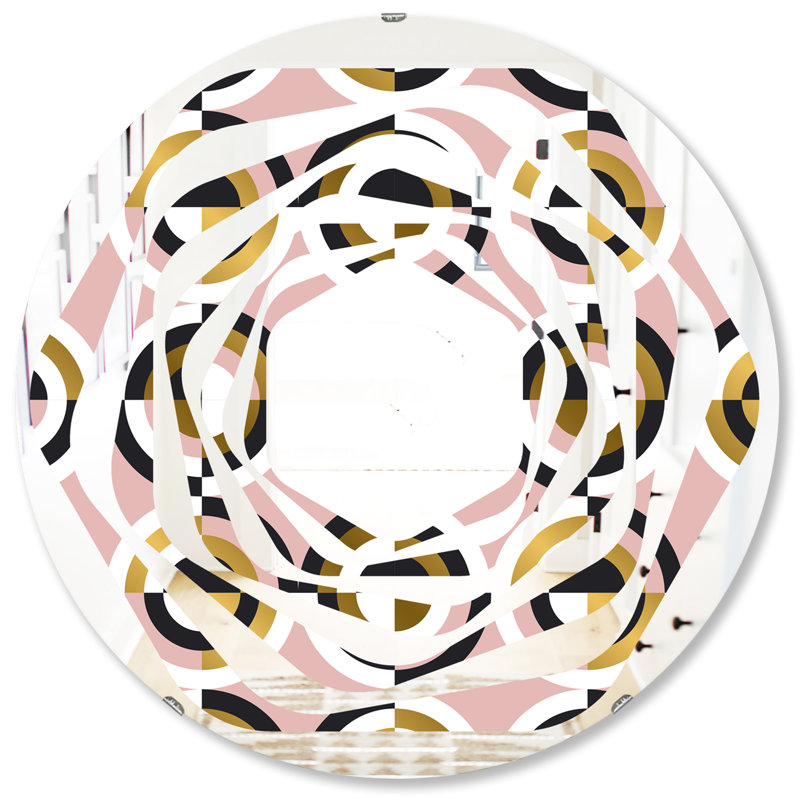 Miroir mural whirl abstract geometry i modern, H 31,5 po x l po