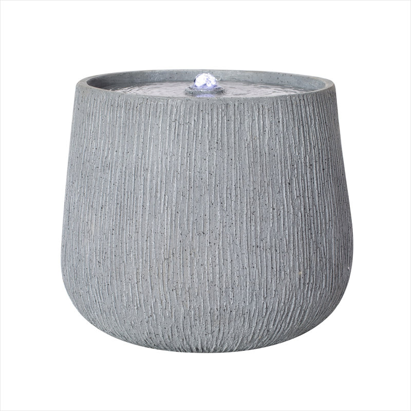 Gray Polyresin Outdoor Water Fountain