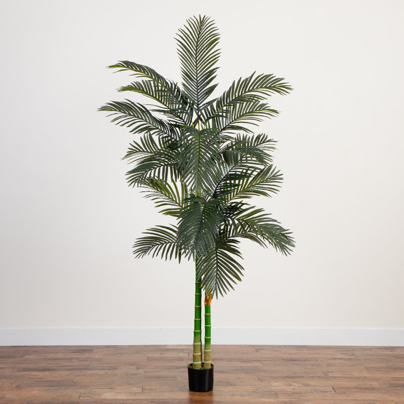 96" Artificial Cane Palm Tree in Pot