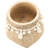 6.5X6.5X6 Inches Woven Tassel Brown Cement Planters, Of 2, Cream And , Suitable For Transitional Decor 2 Design, Brown, Fits Motifs