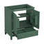 Meuble-lavabo 30 po sans lavabo, base seulement, armoire de salle de bain multifonctionnelle avec portes et tiroir, cadre solide et panneau de fibres à densité moyenne, vert foncé