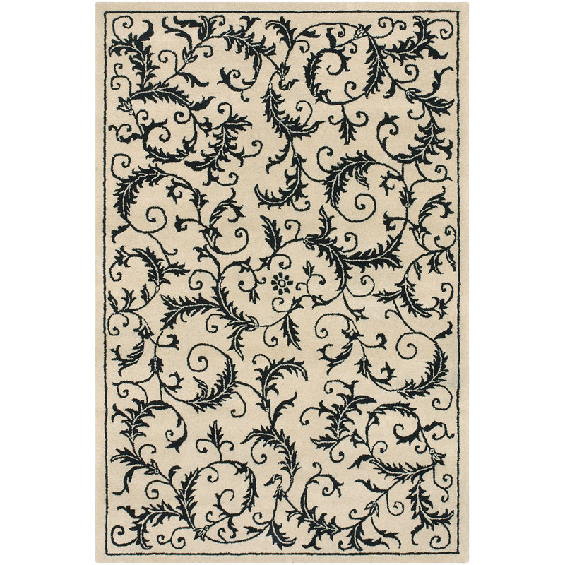Tapis floral en laine touffeté à la main Metro, Rectangle 7 pi 9 po x 10 pi 6 po