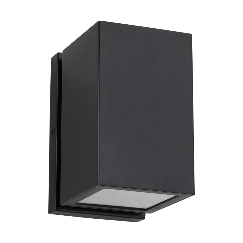 Sean Lavin Pressa 2-light outdoor square small wall sconce light in black finish with glass shades, Black
