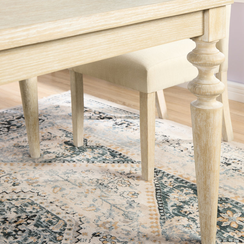 7 chaises de table rectangulaires avec 6 chaises élégantes en brun beige Ensemble de salle à manger: et sièges élégants