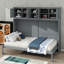 Grand lit escamotable pliable, cadre de lit mural avec armoires supérieures, lit plateforme dissimulé-2072173508