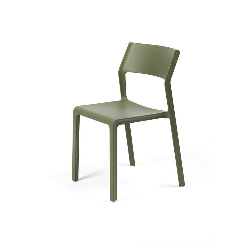 Wynward Stackable Outdoor Patio Dining Side Chair with Cushion, Agave