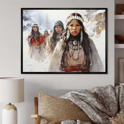 " Native Art Winters Dream Portrait " Mixed Media Print