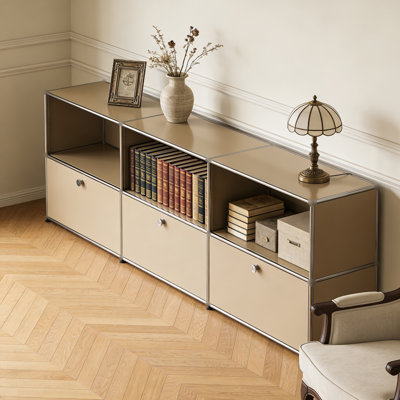 Modular Metal Office Storage Sideboard File Cabinet Dining TV Stand with Cabinets 