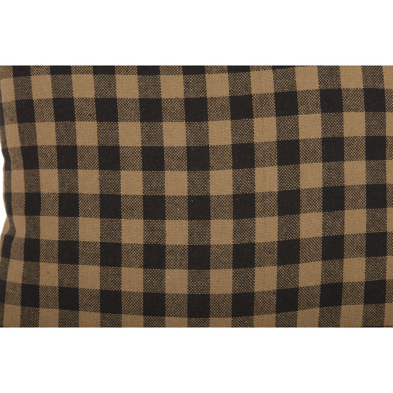 Black Check Cotton Reversible Throw Pillow