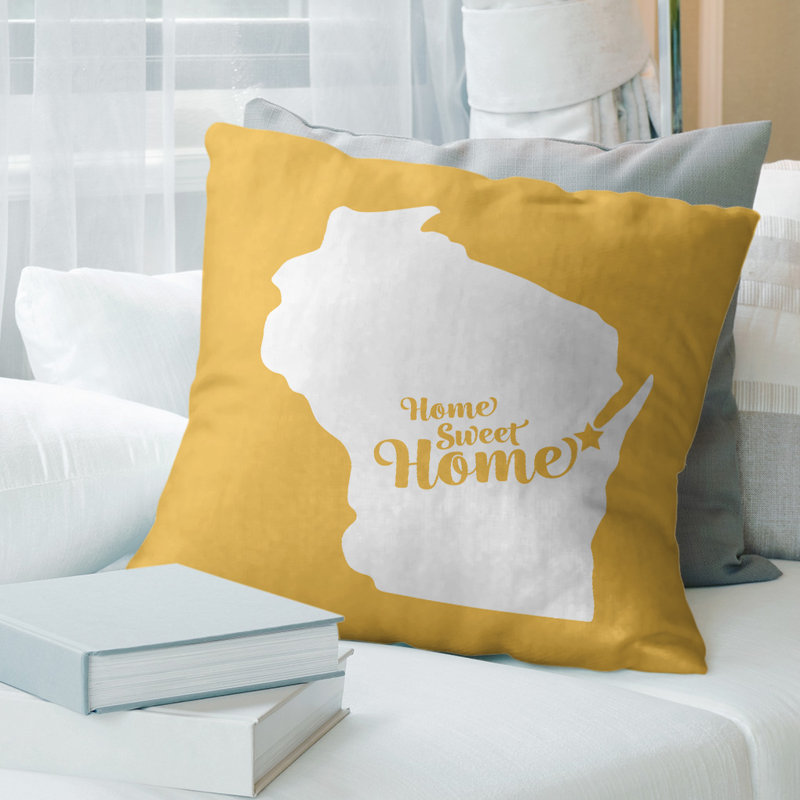 Coussin doux home, Green Bay, 18 po x 18 po, Jaune