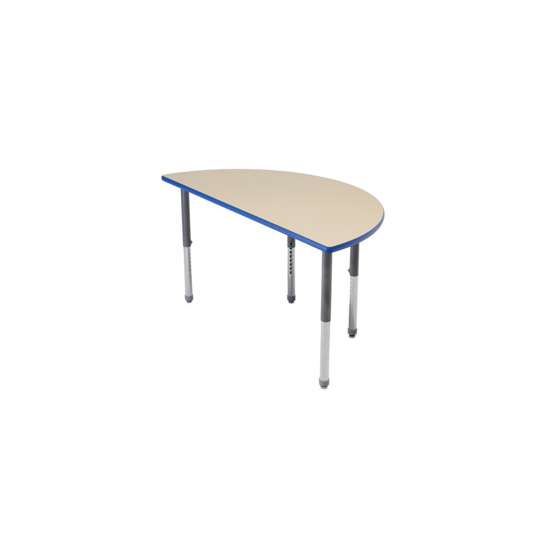 Table d'apprentissage collaboratif avec pieds de luxe - demi-ronde - moitié 60 po de diamètre, Beige