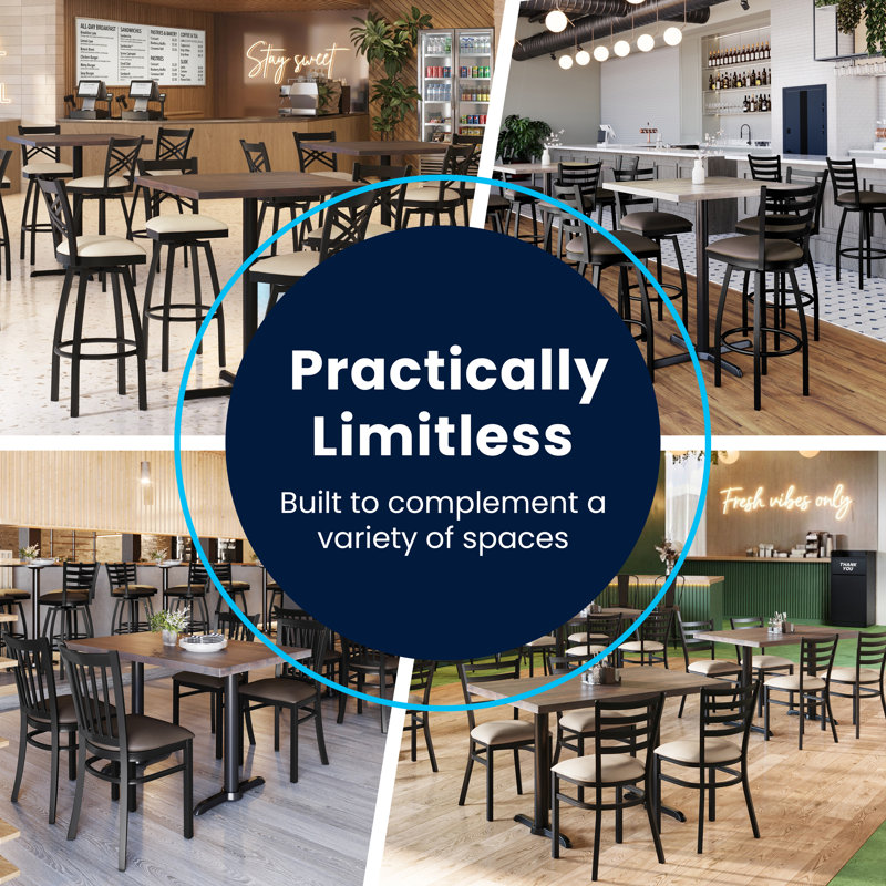 Prompton 'X' Metal Restaurant Chair, 1, Noir