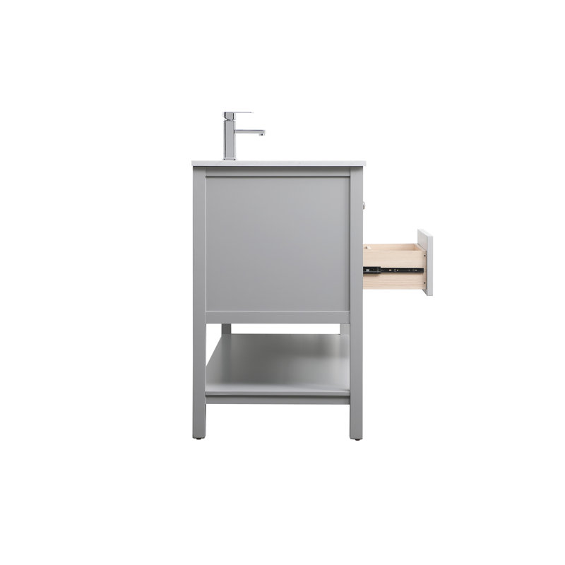 Meuble-lavabo de 54 po avec marbre d'ingénierie Heath, Gris