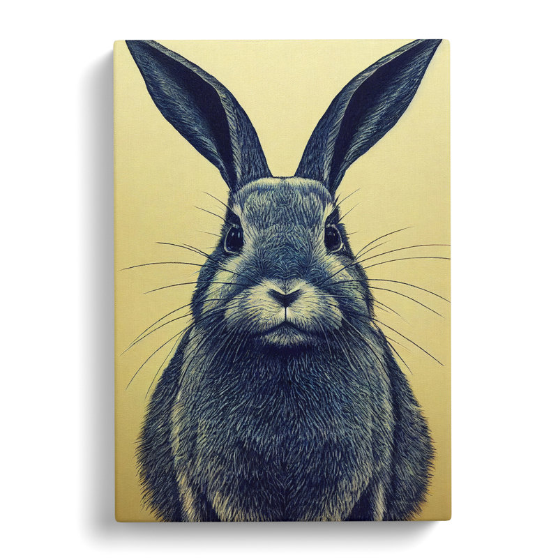 Edyth Rabbit Face - Wrapped Canvas, 50cm H x 35cm W
