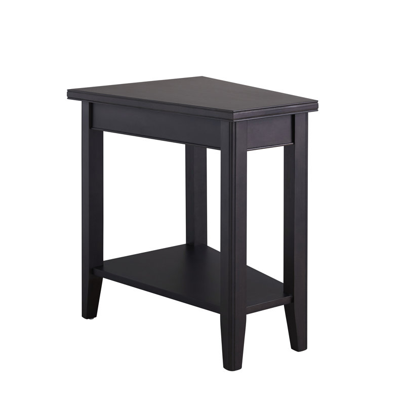 Laurent Solid + Manufactured Wood Wedge Table, Black