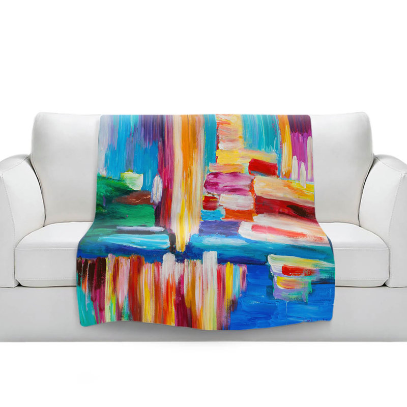 Hand Woven Throw Blanket, 51" W x 60" L