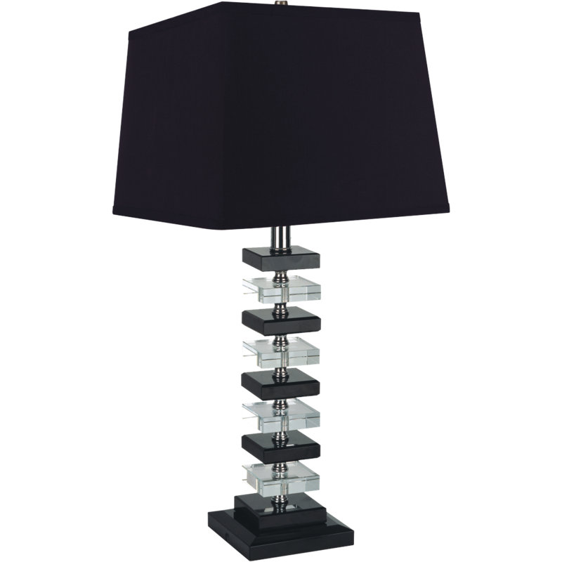 Leclair Crystal Table Lamp, Black
