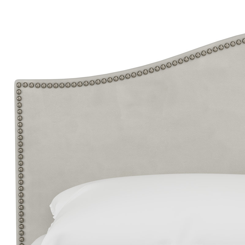 Myers Upholstered Platform Bed, Twin, Bella Light Gray Performance Velvet