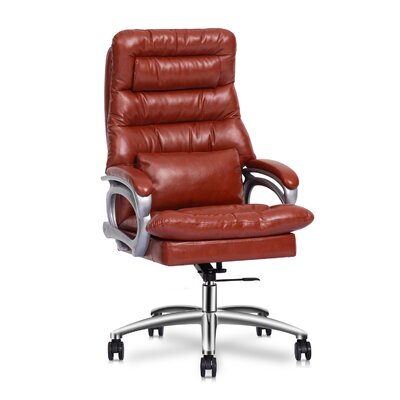 Faux Leather Office Executive Chair with Detachable Cushion, Home Adjustable Ergonomic Computer Seat -  Inbox Zero, 4D1720D7AB1B4F5285FA0B77BE67928E