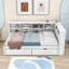 Lit de jour en bois avec 2 tablettes Sydia et tablettes et ports de chargement USB-265553804-265553805