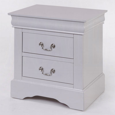 1Pc Classic White Finish 2-Drawers Nightstand  Louis Phillipe Style Bedroom Furniture