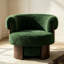 Fauteuil demi-tonneau rotatif moderne courbé et sculptural-2098891405