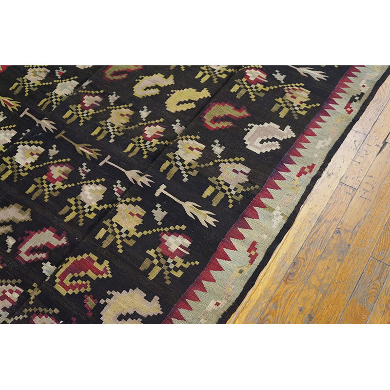 Tapis kilim antique à motif géométrique tribal
