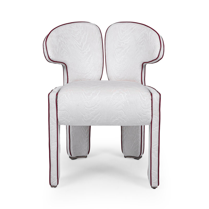 Fully Assembled High-Back Sculptural Petal Chair with Gold Legs and 3D Textured Upholstery