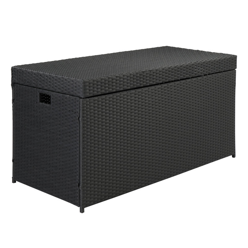 Rebuyhome 51'' W 132 Gallons Water Resistant Deck Box, Black