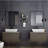 Bathroom Shelf Wall Mounted Floating Glass Shelf with Towel Rack 2 Tiers-517172002