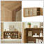 Buffet 67 po 4 portes Boho - Buffet en chêne caramel pour le salon, le couloir et la cuisine