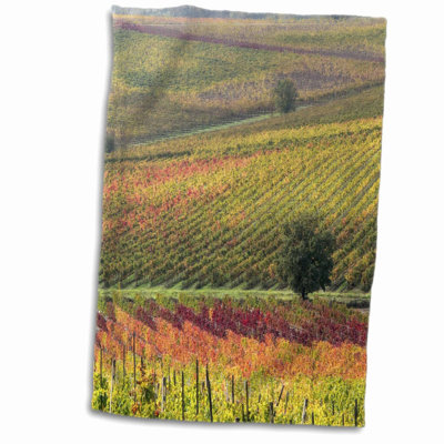 Tuscan Autumn Vineyard Hand Towel - 15 x 22 - Olive Trees and Vineyards Design