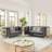 2Pcs Velvet Sofa Set