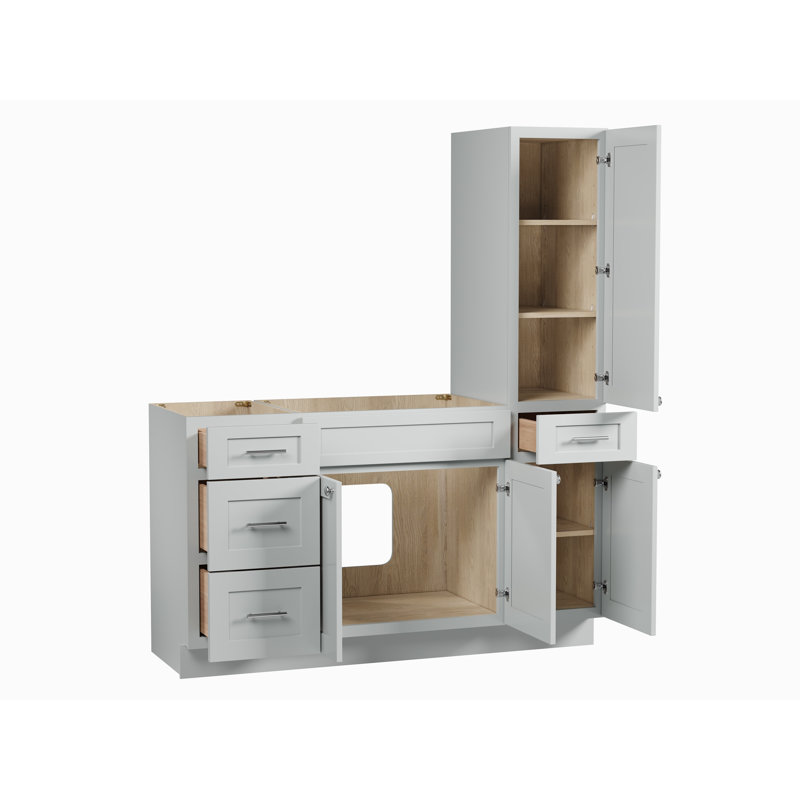 Meuble-lavabo simple 60 po Disar, Gris