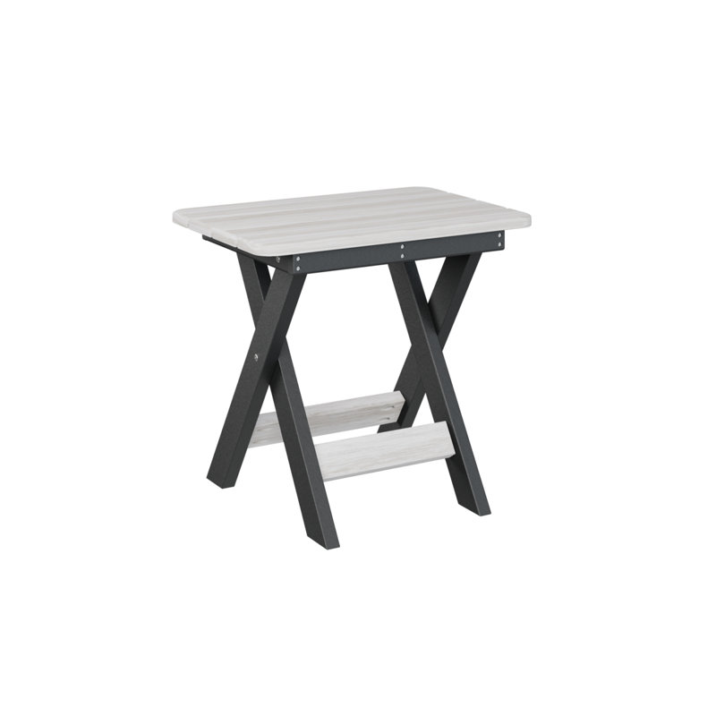 Berlin Gardens Folding End Table, Black, Seashell