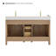 Lala 60" Double Bathroom Vanity with Grain White Engineered Stone Countertop without Mirror-774228645