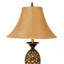 Lampe de table 32 po en métal avec finition or antique, design ananas