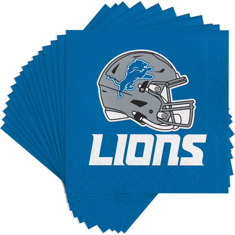 NFL Detroit Lions 9" Paper Plate And 6.5" Napkin Party Kit 48 Count
