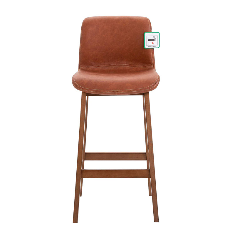 Vanatta Upholstered Counter Stool with Solid Wood Frame