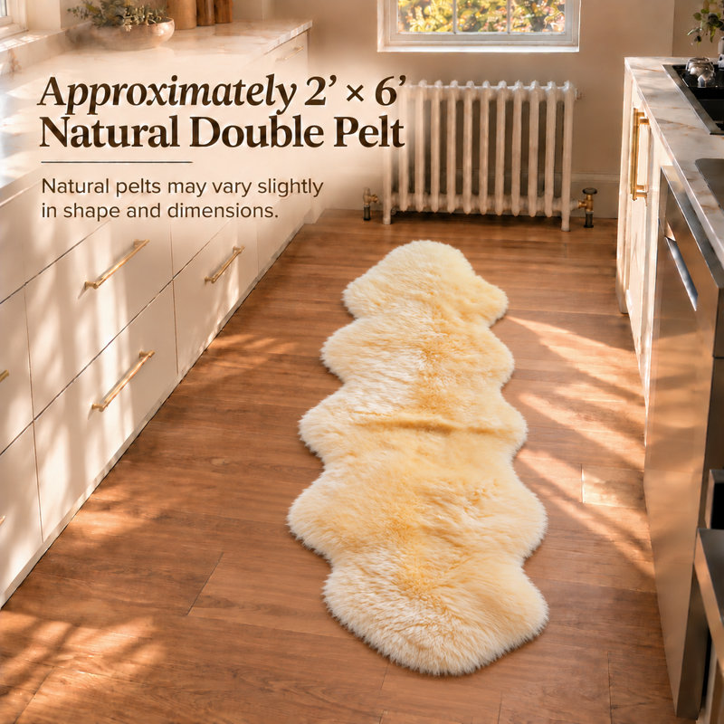 Gradient Gray Single Sheepskin - Area Rug, Novelty 2' x 6'