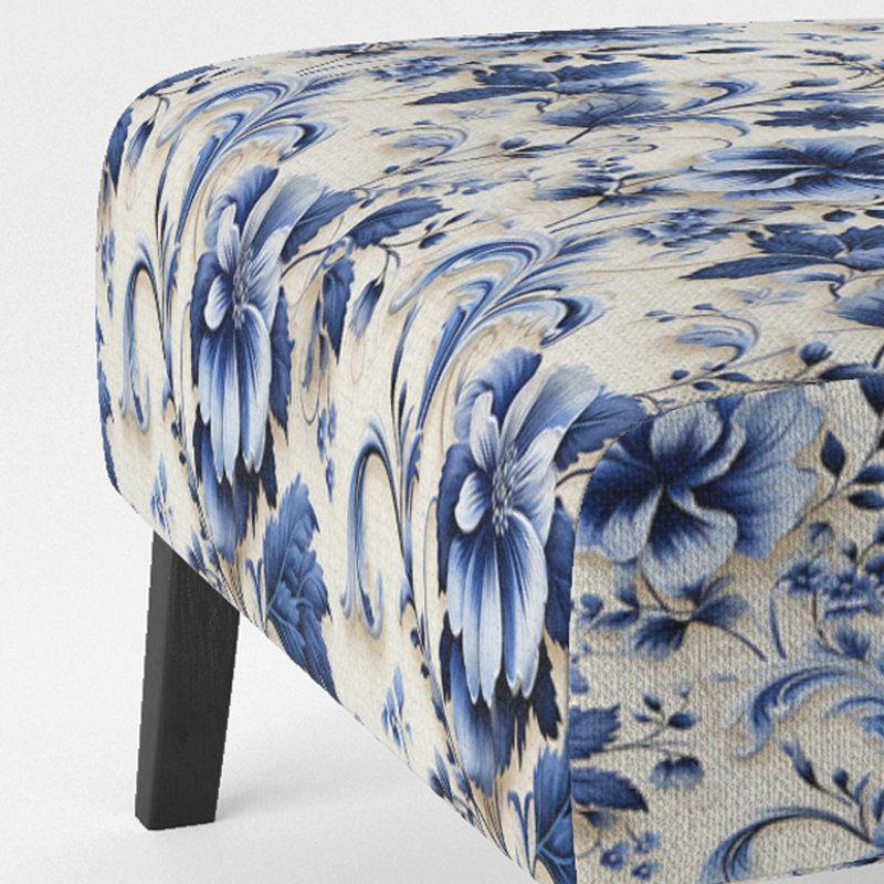Rustic Victorian Brocade Victorian Motif - Chaise d'appoint de chalet rembourrée à motif floral