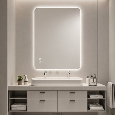 24"x36" Rectangular Backlit LED Bathroom Wall Mirror