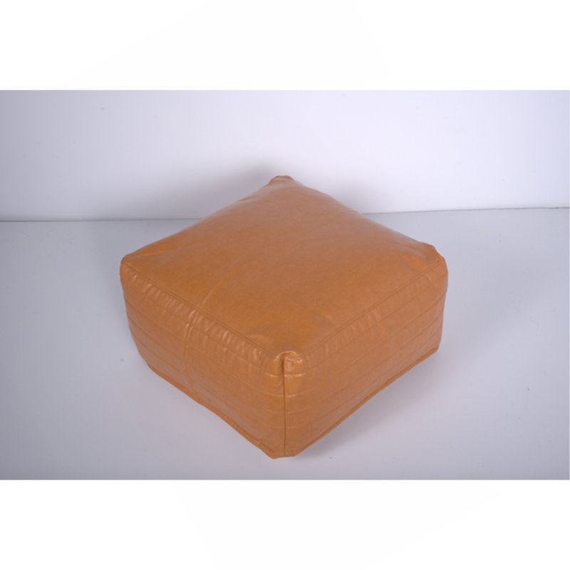 Repose-pieds rectangulaire en similicuir Bambo (un seul repose-pieds), Caramel