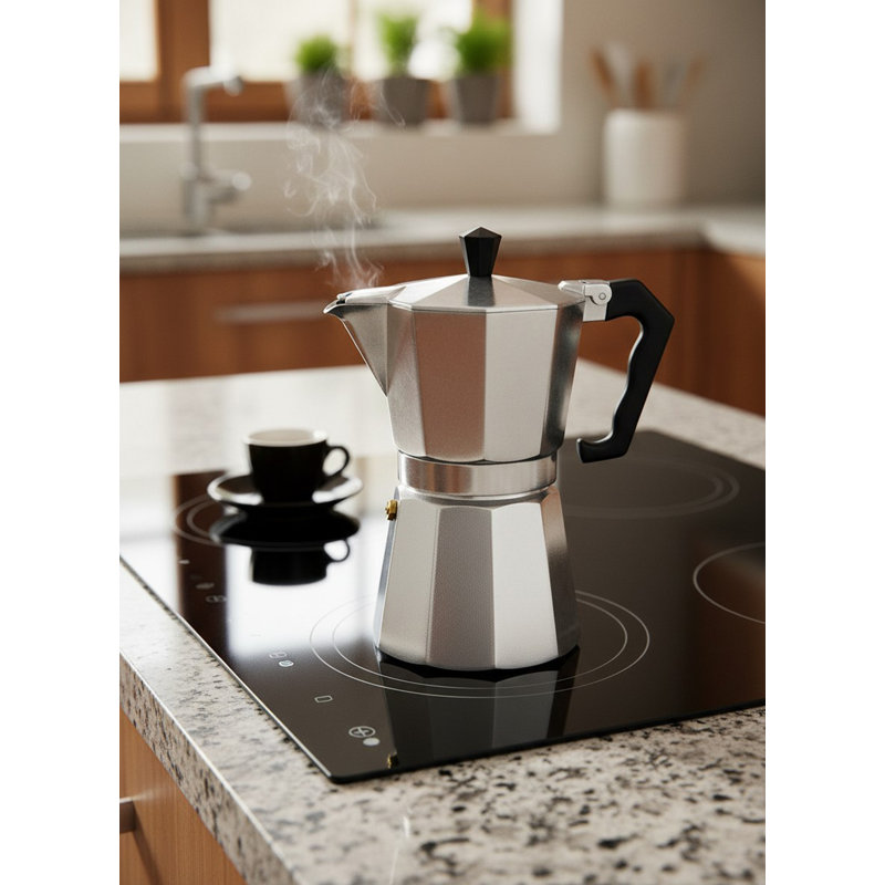 6 Cups Aluminum Stove Top Expresso Maker, 6