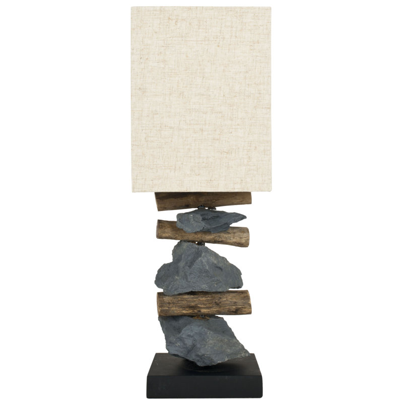 Highlander Mini 19.7" H Table Lamp with Rectangular Shade, Lin