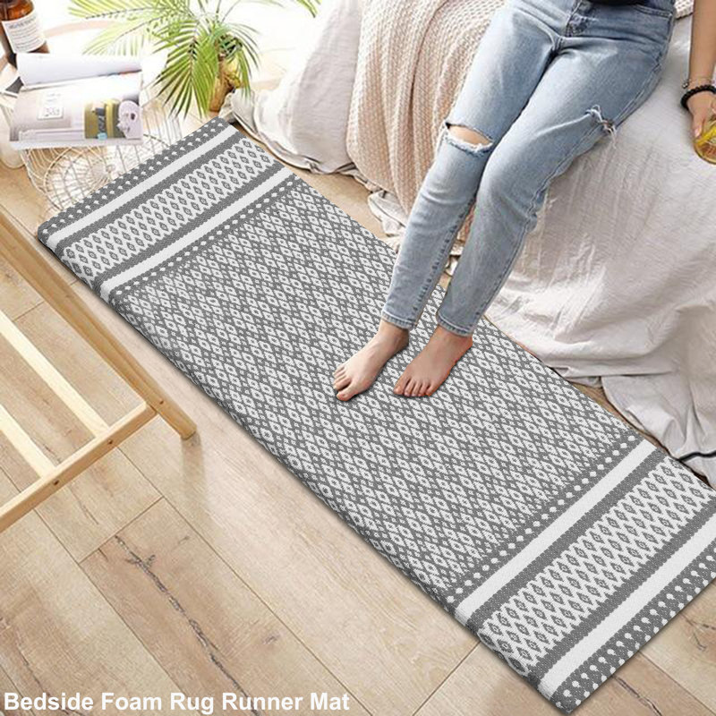 Jorleny Geometric Anti-Fatigue Non-Skid Kitchen Mat, Grey