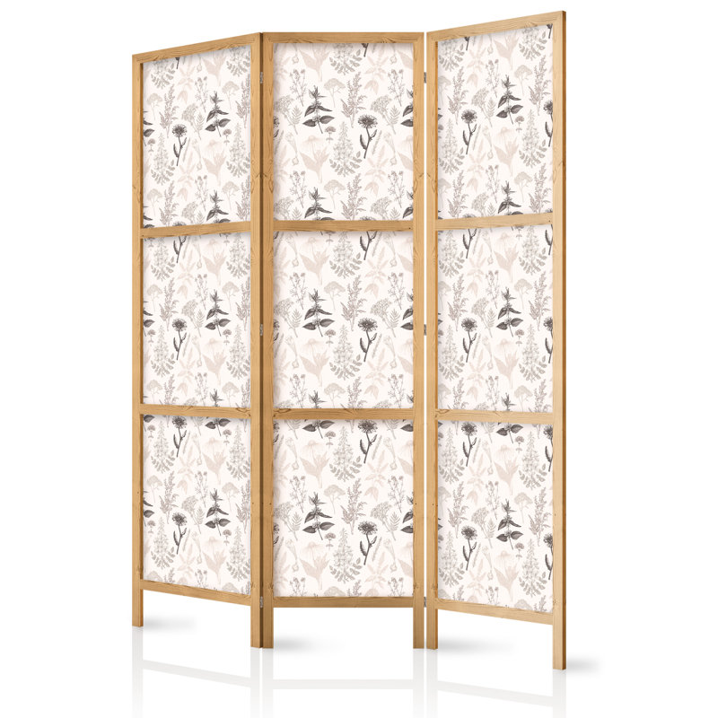 171cm H Solid Wood Folding Room Divider, 3, 171cm H x 135cm W x 1.2cm D