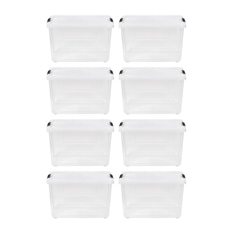 Contenant de rangement IRIS, H 13,02 po x l 16,6 po x P 22,02 po, Blanc transparent