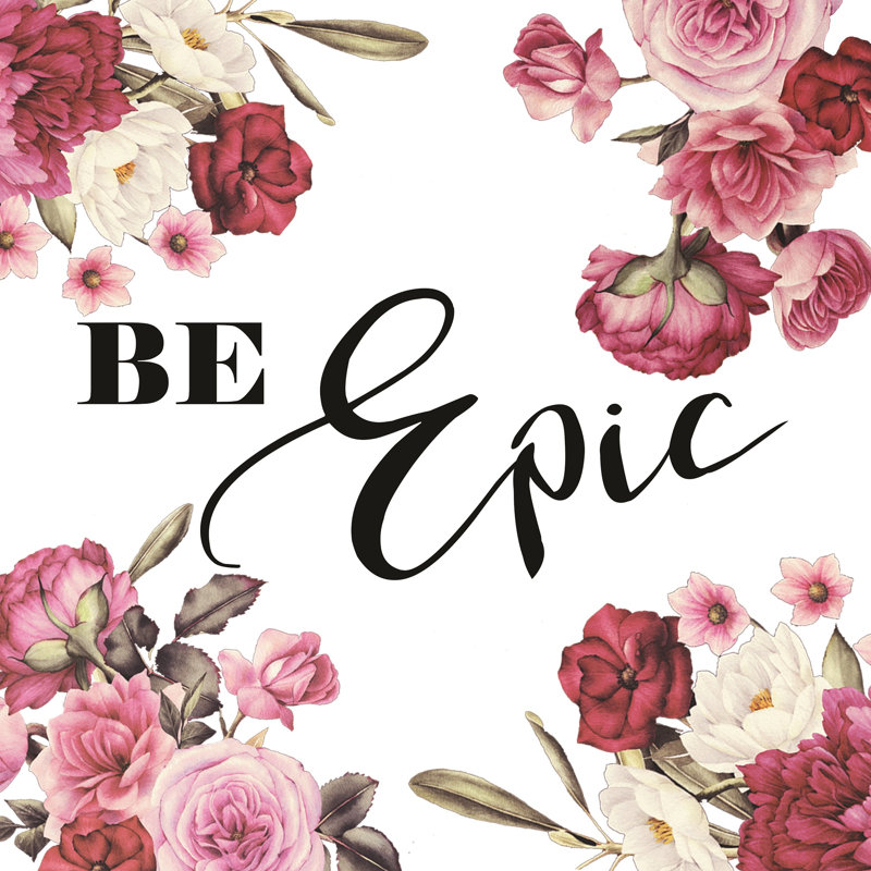 Be Epic Floral Pieces - Wrapped Canvas Print, 91cm H x 91cm W x 3.8cm D